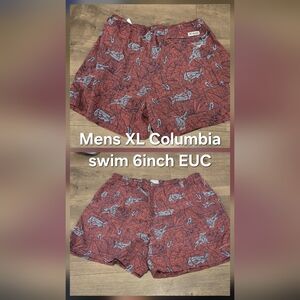 Columbia Men's Swim Trunks - Red and White